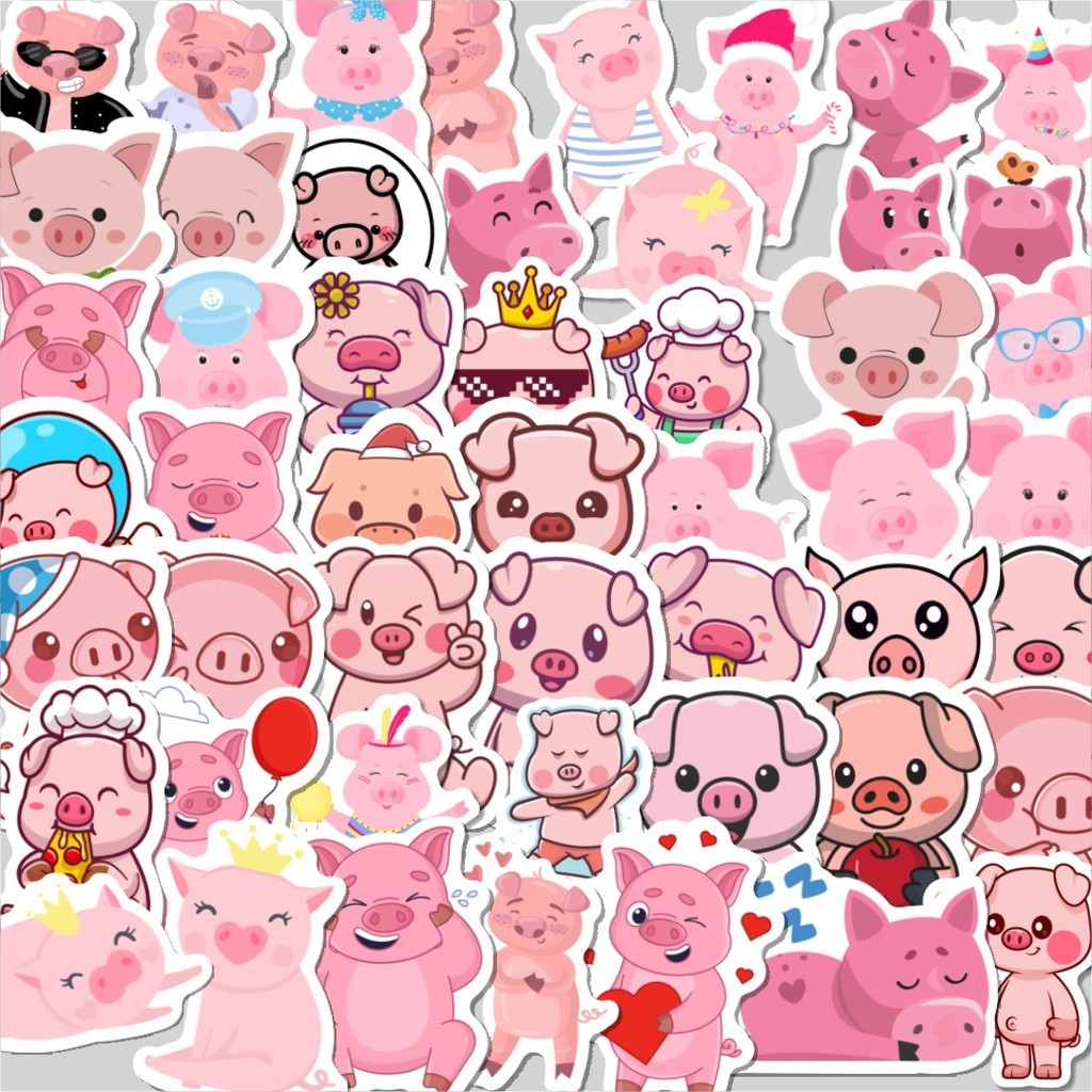 

Stiker Cutting Pack Sticker Hewan Babi Isi 100Pcs Series Aesthetic Lucu Keren Untuk Koper Bahan Vynil