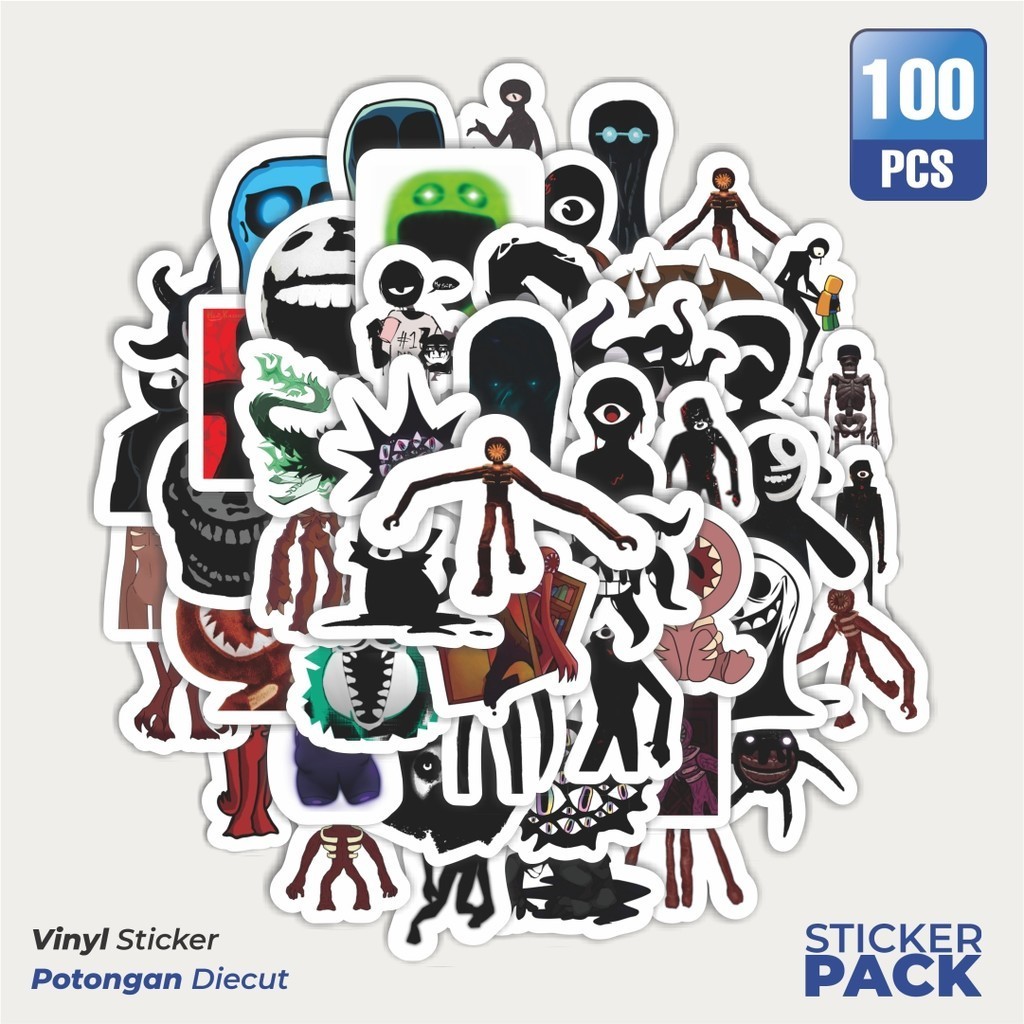 

Stiker Vinyl Stiker Kartun Doors Robloxes Horror Game Waterproof Aesthetic- Untuk Laptop, Motor, dan Helm - Paper Stationery Pack