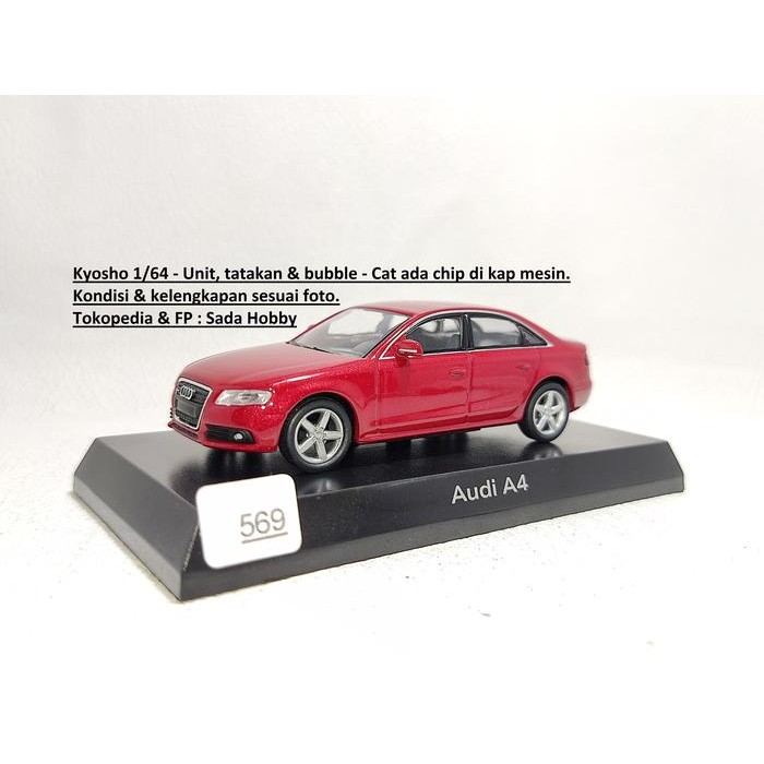 IP3... Kyosho 1/64 Audi A4 Sedan Merah Maroon 2ND