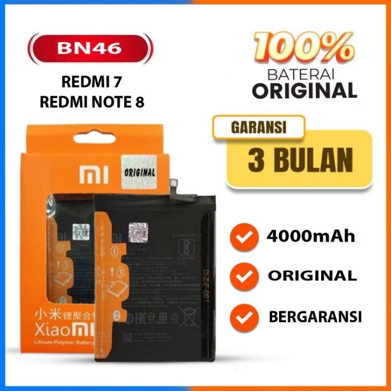 BATERAI Batre Xiaomi Redmi 7 / Redmi Note 8 BN46 Original 100%