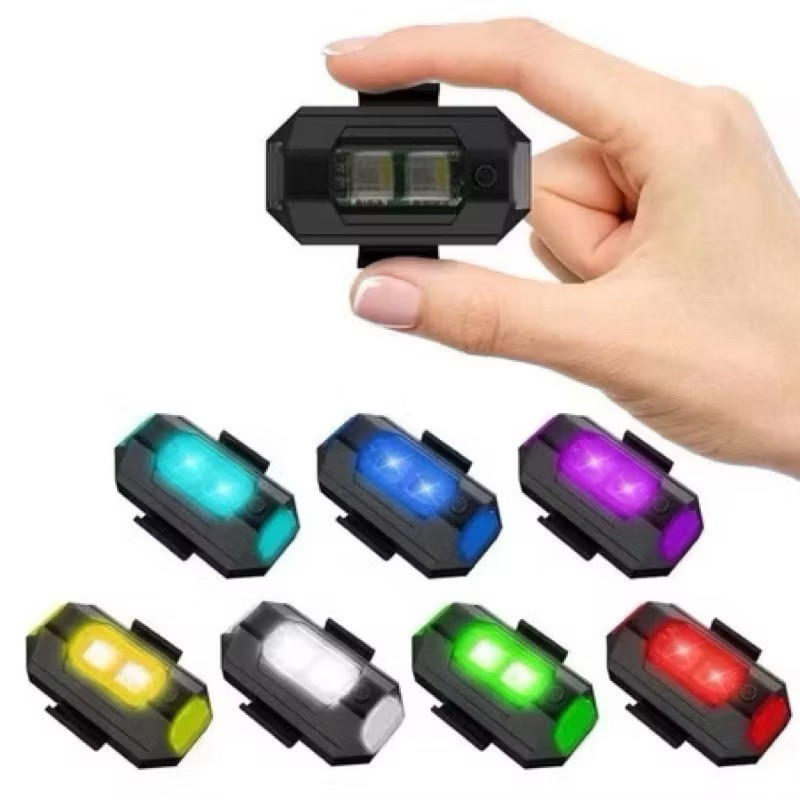LAMPU LED MOTOR SEPEDA KEDIP PESAWAT FLASH TANPA KABEL RGB WARNA WARNI