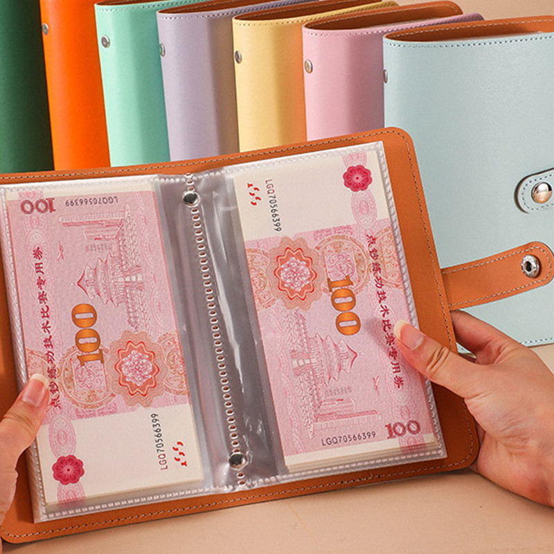 

2025 PU Leather Budget Binder Notebook Cash Envelopes System Set,with Binder Pockets for Money Budget Saving Bill Organizer