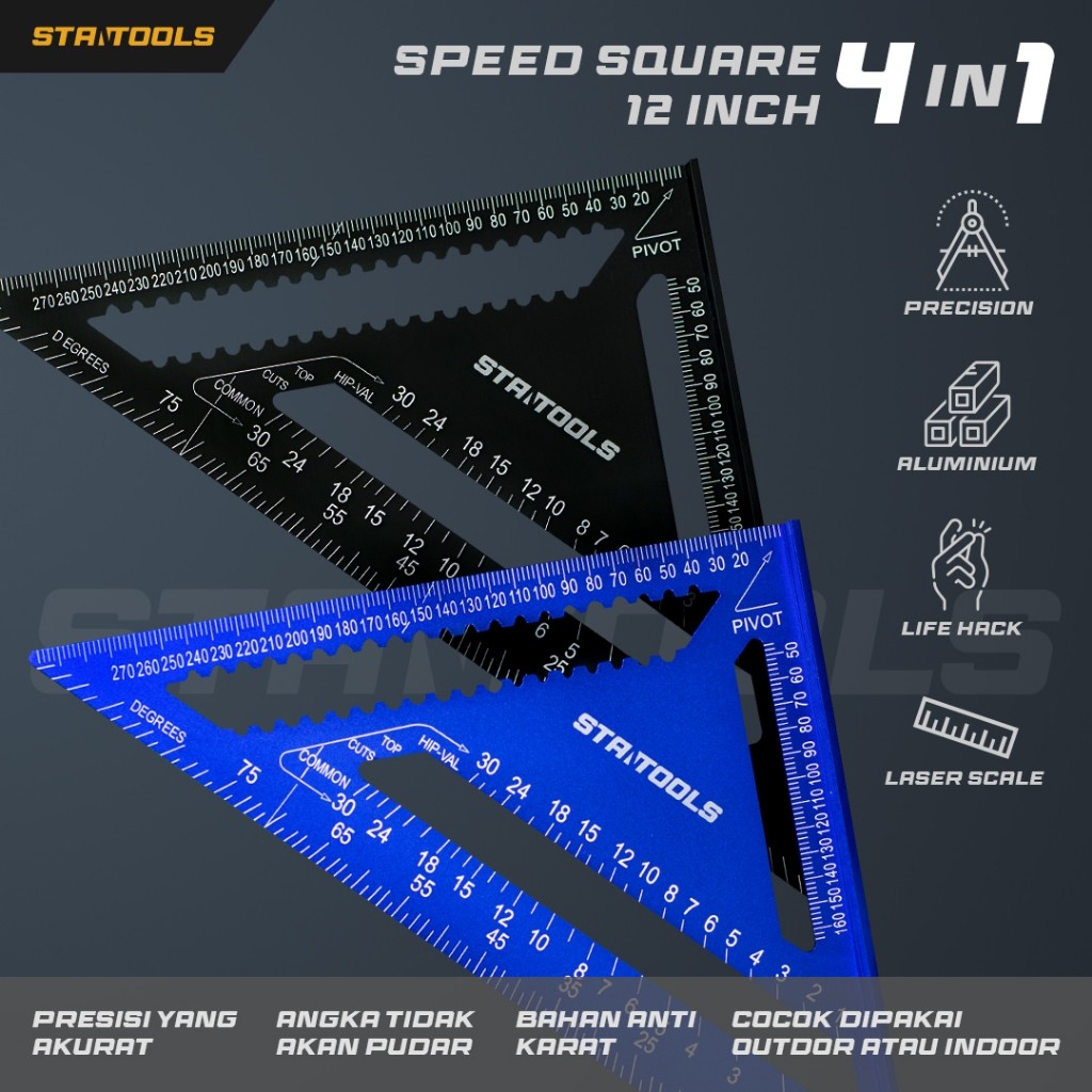 

Speed Square 12 Inch Besar 30cm penggaris segitiga woodworking alat tukang kayu