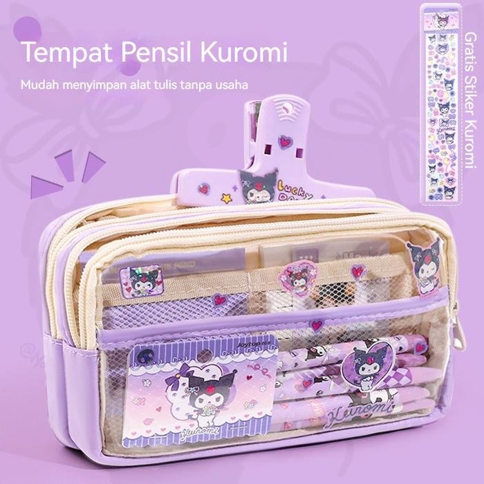 

Kuromi Kotak Hadiah Mewah Alat Tulis Set/Kuromi Stationery Untuk Hadiah Anak Sekolah Set/Kotak Pensil set/Anak Perlengkapan Sekolah/Sanrio 9 IN 1 Gift box Alat Tulis Set - Kuromi Pencil Case