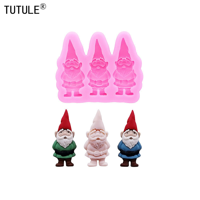 

DIY Gnome Dwarf Keychain Clay Epoxy Resin silicon Moulde Gnome Santa Claus Dwarf mold Chocolate cake decoration molds