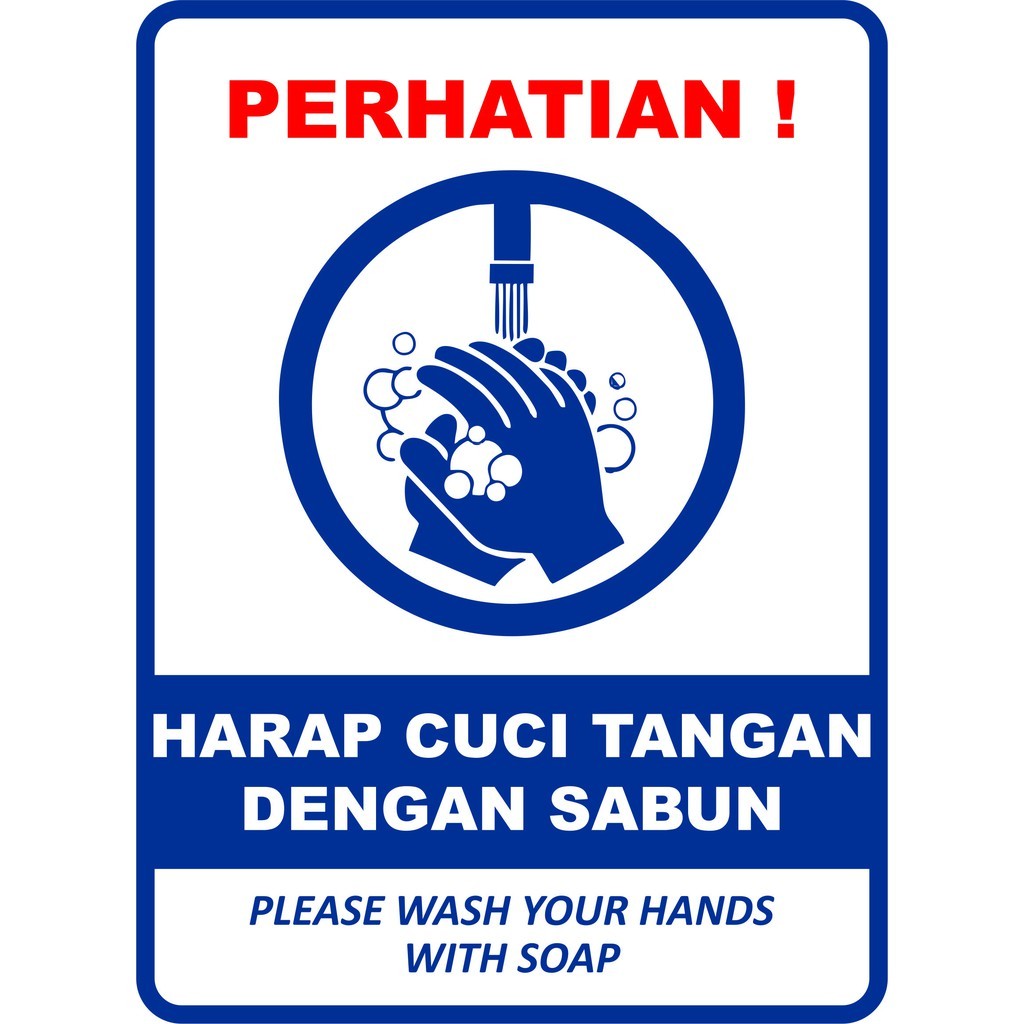 stiker cuci tangan Dengan sabun