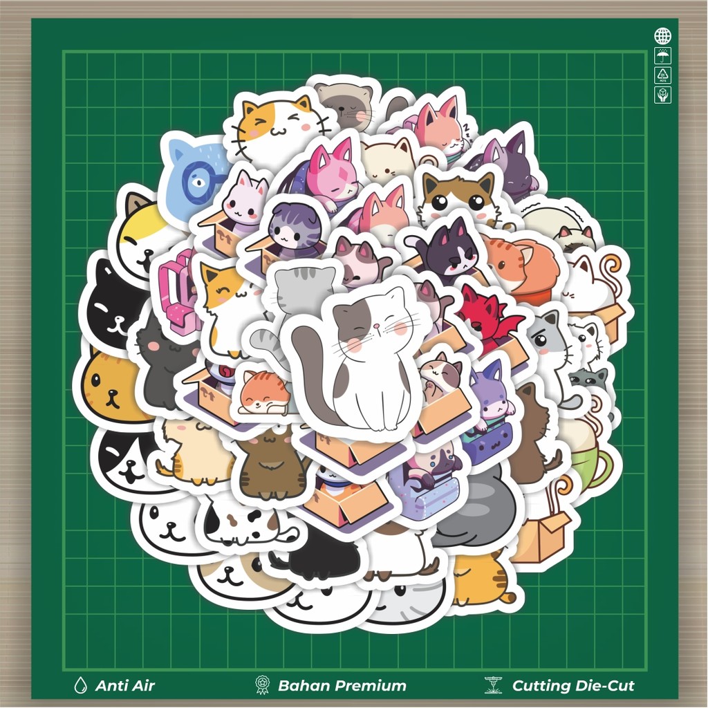 

HOT 50 PCS STIKER Stiker Super Kawai Kitties [Kucing Lucu] Dekorasi Lucu Kreatif untuk Notebook, Skateboard, HP