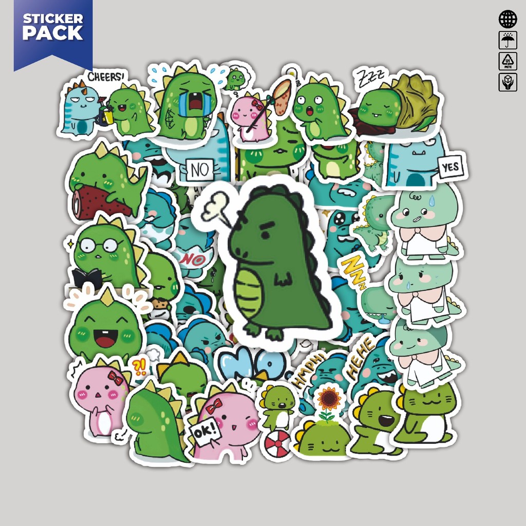 

[100PCS]Stiker Pack Stiker Baby Funny Dinosaur 2 [Bayi Dinosaurus Lucu] Aesthetic Vinyl Anti Air Dekorasi Sticker Laptop Buku Journal Koper Helm Casing HP Gitar Helm Skateboard