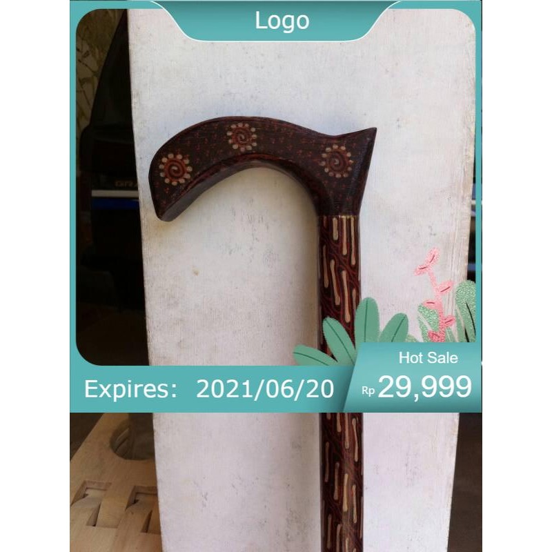 TONGKAT TEKEN KAYU BATIK LR12