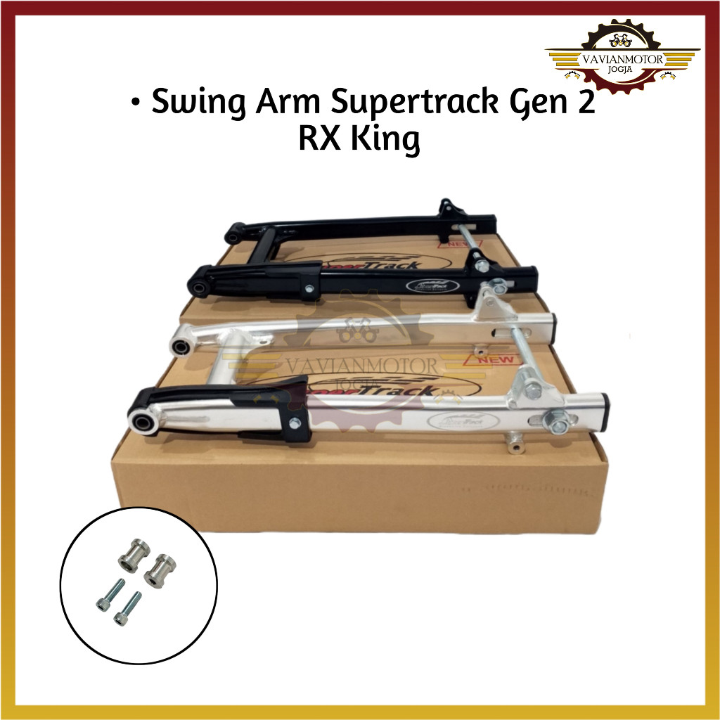 Swingarm Arm Sasis Supertrack Lengan Ayun Supertrack Gen 2 RX King Hitam Silver Original New
