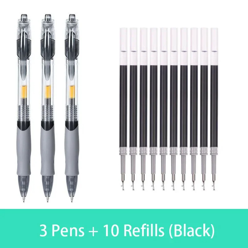 

Gel Pens & Refills Set Retractable Writing Pen Black/red/blue Ink 0.5 Mm Blue Ballpoint Pen Office School Supplies Stationery