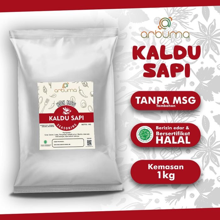 

ARBUMA Seasoning Kaldu Sapi Non MSG 1Kg Halal Bumbu Masak Dapur Bubuk Instan Tabur Premium bumbu dapur Masakan