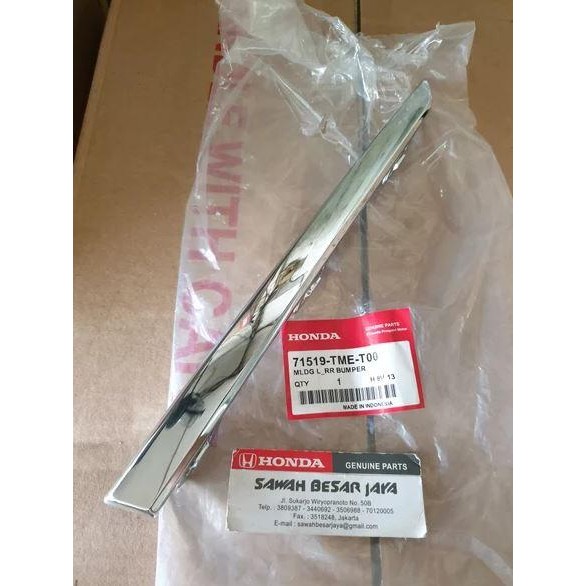 List Garnish Chrome Moulding Bumper Belakang CRV RW Turbo Prestige - Kanan