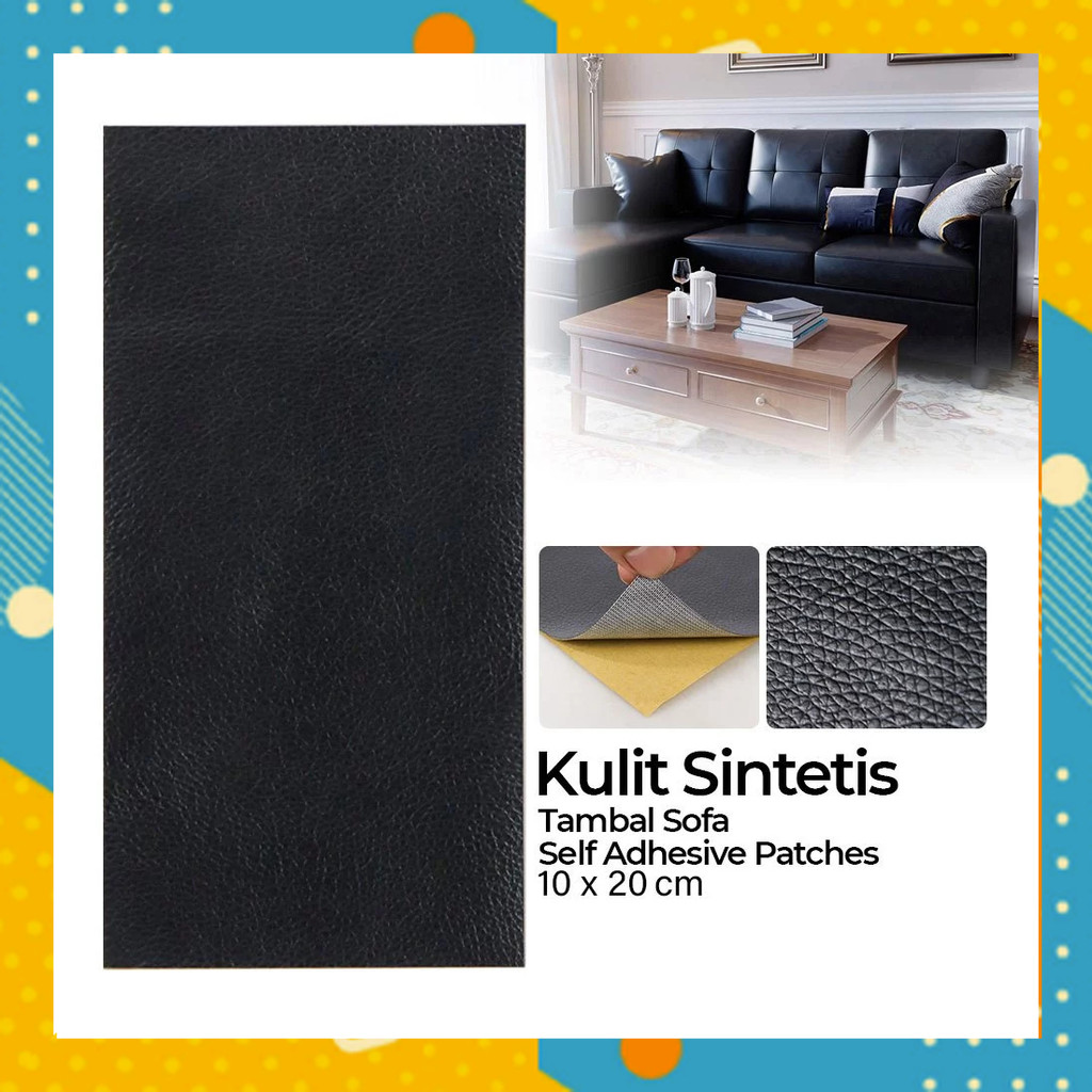 Sticker Kulit Sintetis TAMBAL SOFA Jok Motor Mobil Robek Tempat Duduk Lem Stiker Patches Sobek Retak