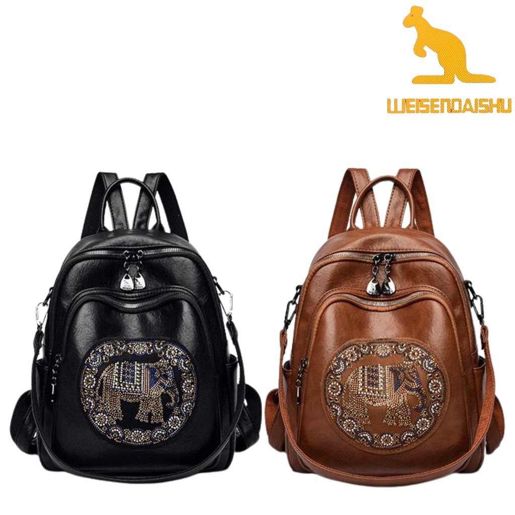 SA23WR Tas Ransel Wanita Premium Fashion Beauty Kulit Weisendaishu #3