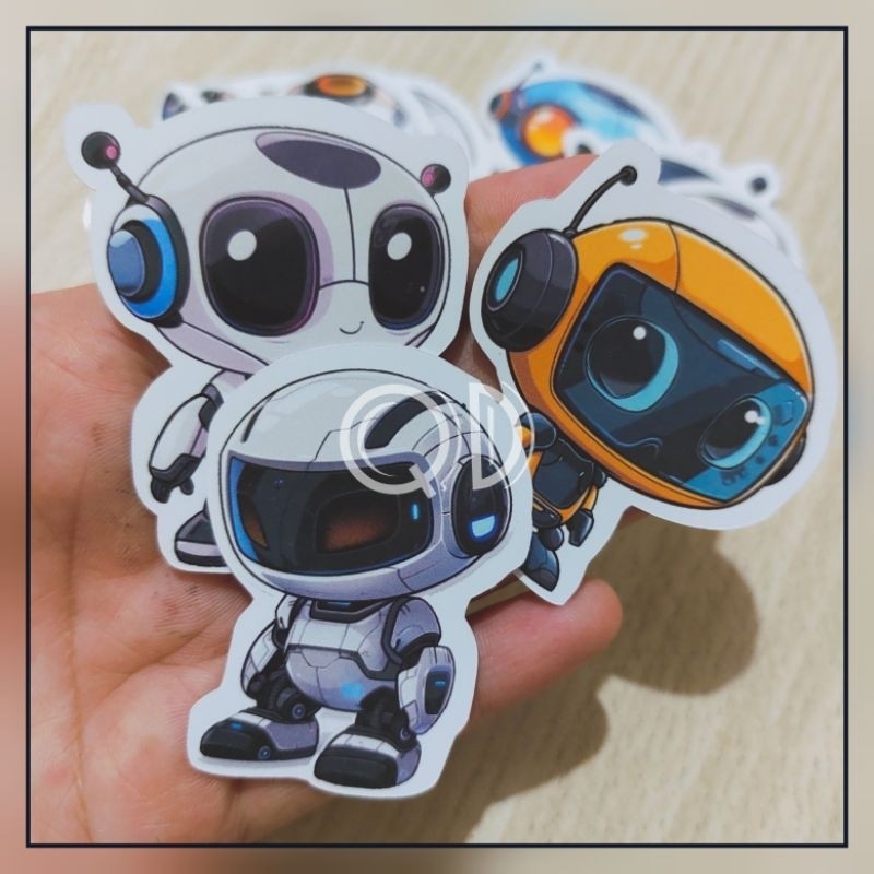 

Stiker Robot Sticker Glossy Isi 14pcs Murah Karakter Robot