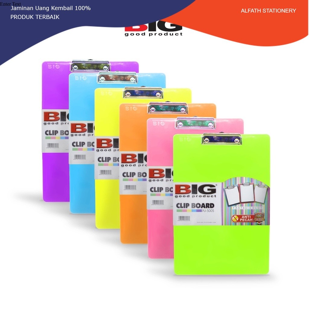 

Clipboard/papan dada/papan ujian BIGPastel Ukuran F4 Folio PU-5005/ Papan Dada