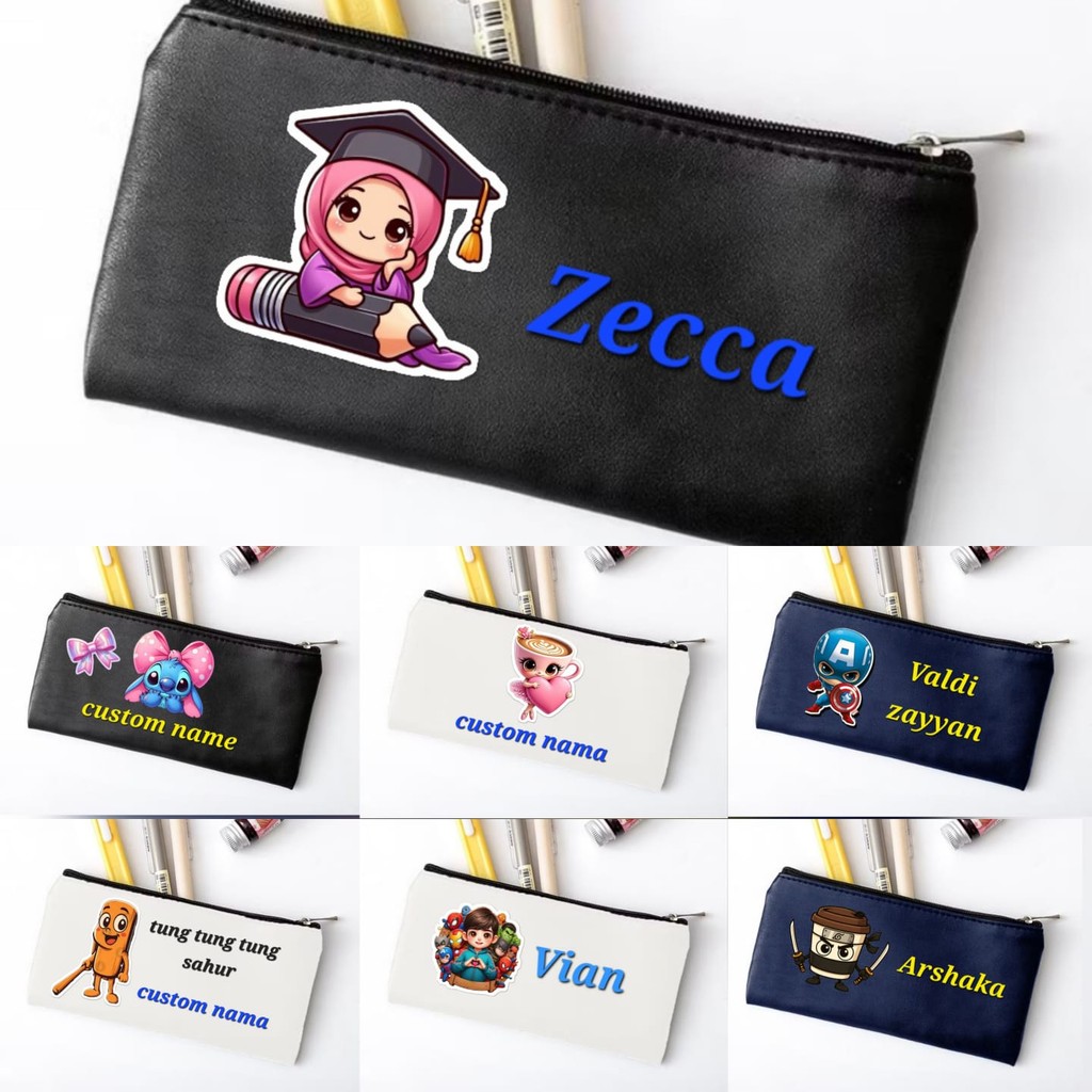

rulivashope - tempat pensil custom nama lucu pouch lucu sablon nama pouch kosmetik pouch serbaguna