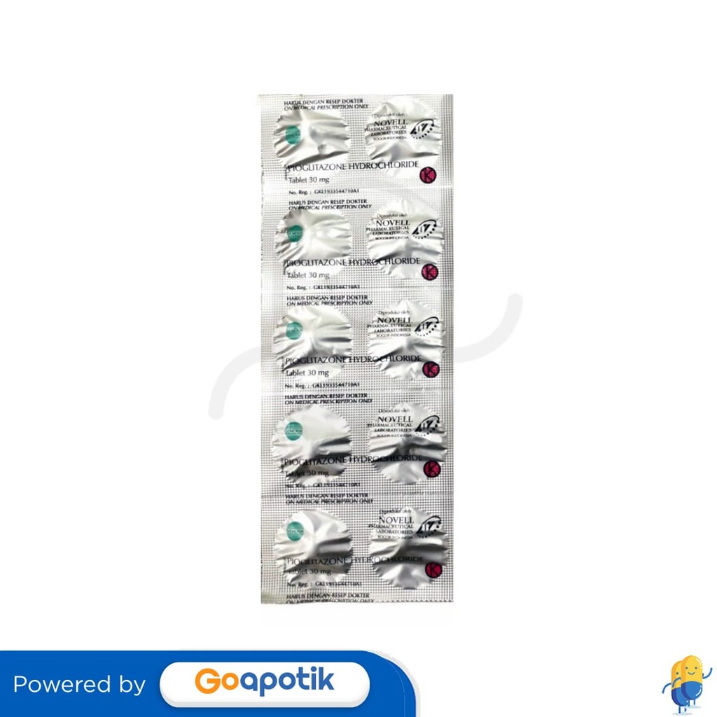 Pioglitazone Hydrochloride Novell 30 Mg Strip 10 Tablet