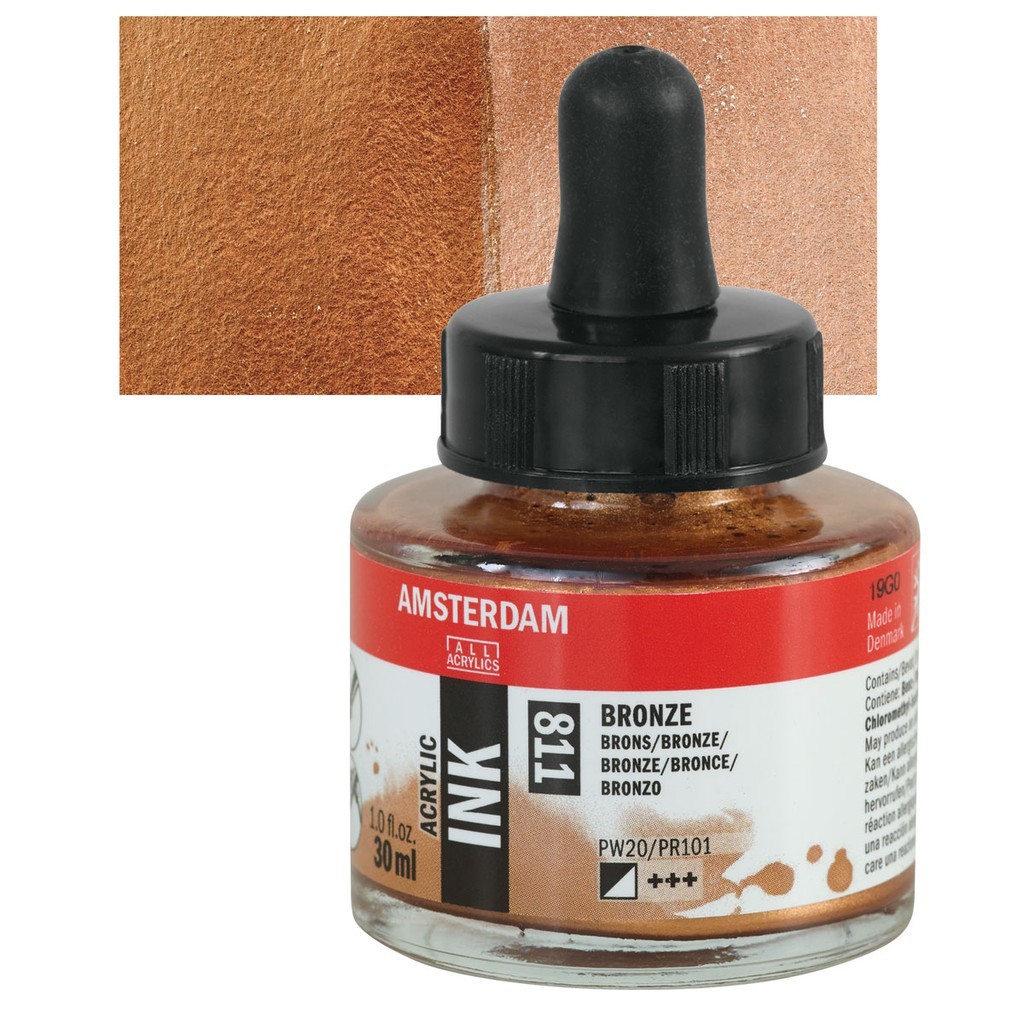 

AMSTERDAM ACRYLIC / AKRILIK INK 30ML (BISA UNTUK LEATHER PAINT) METALLIC/PEARL/REFLEX COLORS