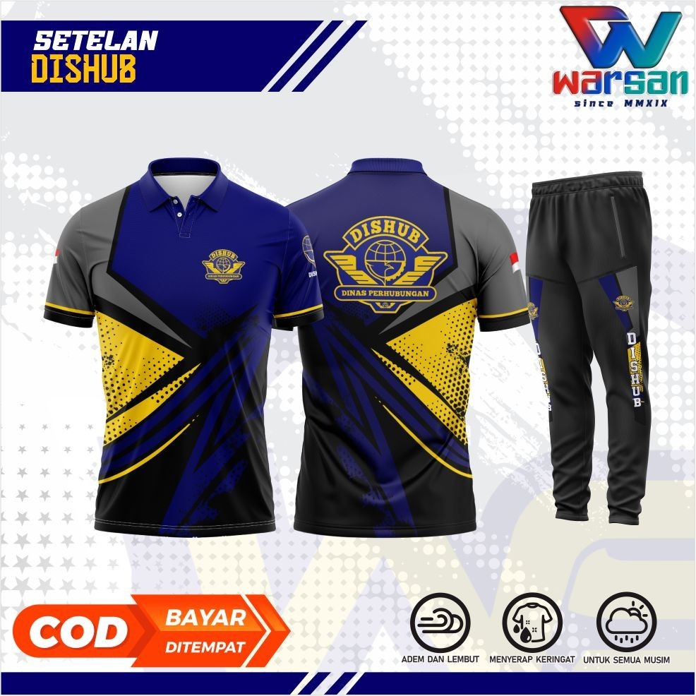 PROMO SERAGAM OLAHRAGA WANGKI DISHUB / SETELAN DINAS PERHUBUNGAN / JERSEY DISHUB  / WARSAN SET