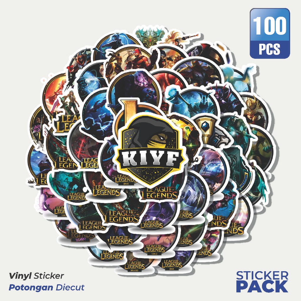 

Super Hemat! 100 PCS Stiker League Of Legends Badge 1 Waterproof Aesthetic- Untuk Laptop, Motor, dan Helm - Paper Stationery Pack