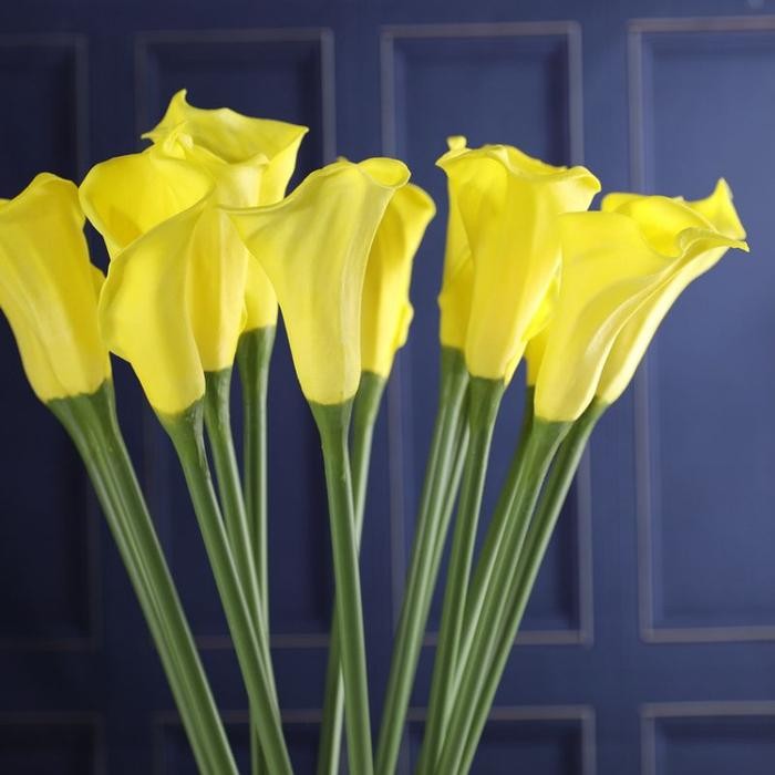 Bunga Calla Lily Besar Lili Artificial Latex Jumbo Premium Rustic A504 - Kuning, JUMBO, 1 Batang