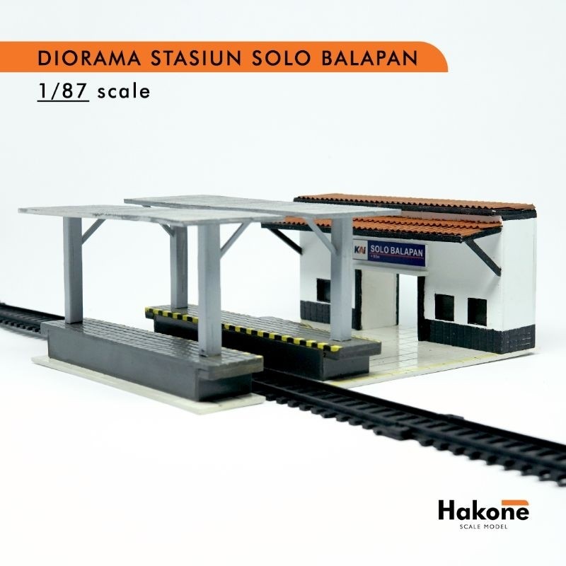 Mainan Stasiun Kereta Api/ Diorama Stasiun Kereta Api Skala HO 1/87