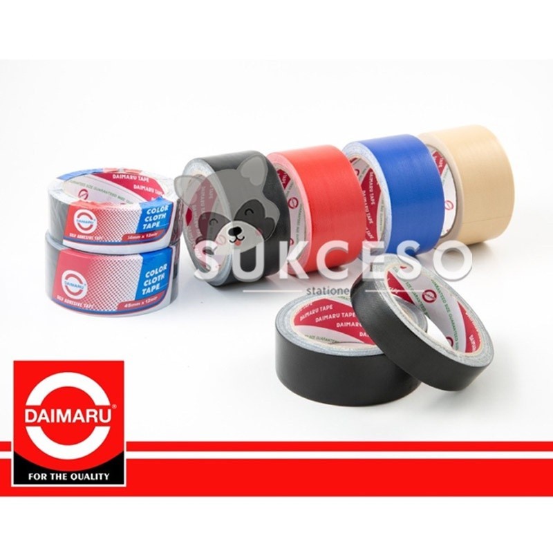 

Daimaru Lakban Warna Merah, Kuning, Hijau, Biru, Silver 48mm/ Kain Berkualitas