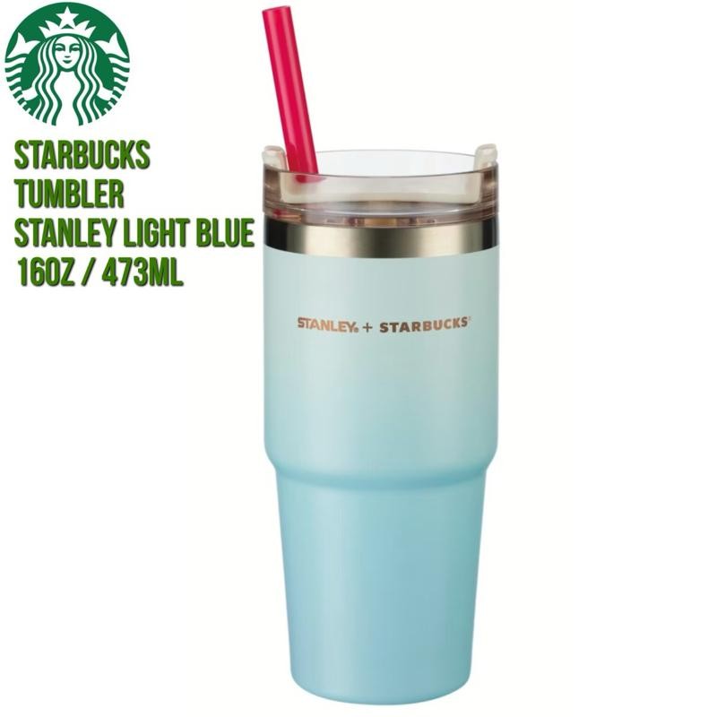 Starbucks Coffee Cold Cup Steel Stanley Light Blue Tumbler Bottle 16oz 473ml Botol Minum Drink Bottl