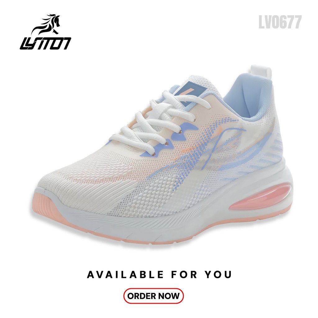 LYT FREE BOX Sepatu Sneakers Wanita Sport Shoes Trendy Premium Original LV0677/Terbaru