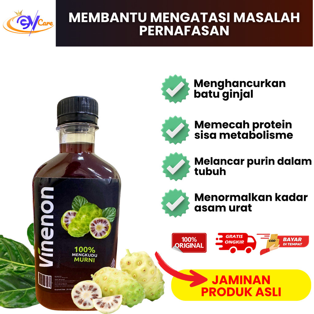 

Vinenon Cuka Mengkudu Penghancur Batu Ginjal Herbal Alami 300 ML