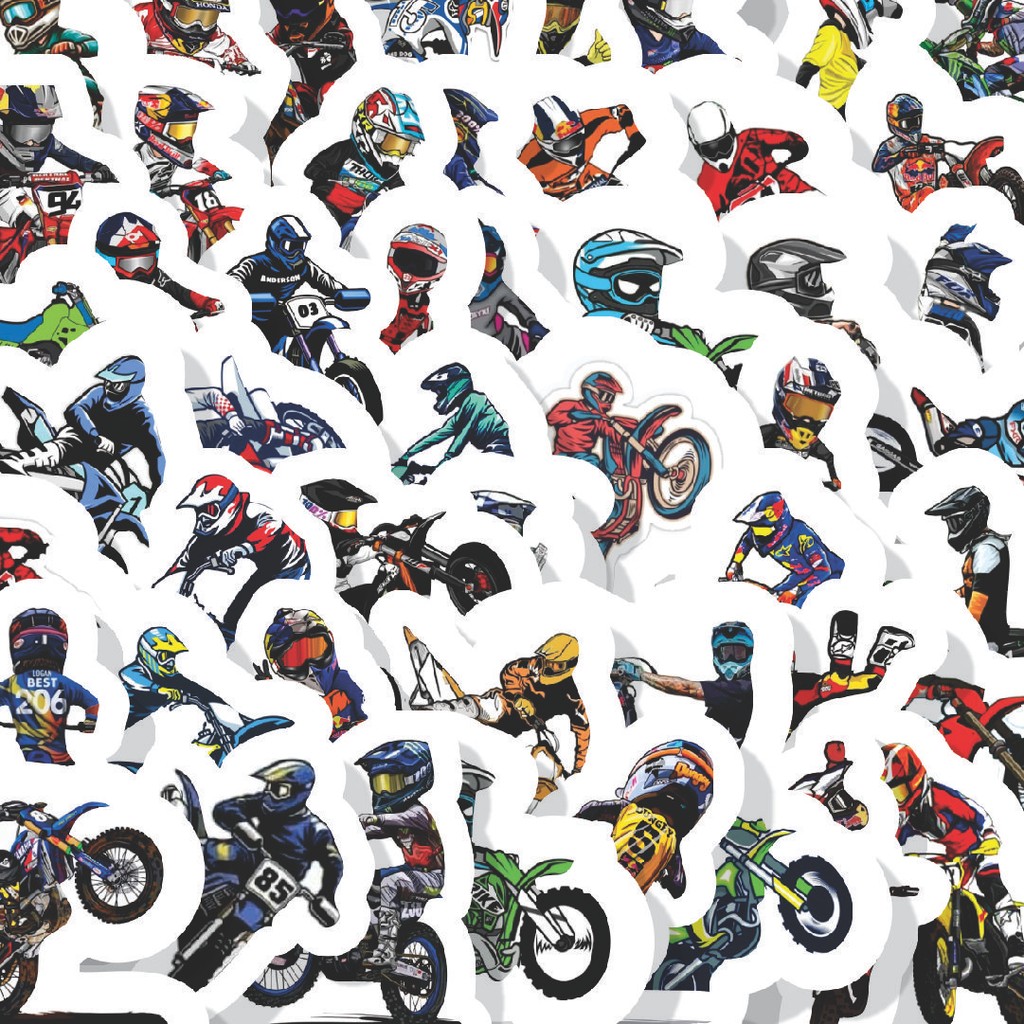 

Stiker Cutting Pack Stiker Moto Cross 2 Isi 100Pcs Series Aesthetic Lucu Keren Untuk Koper Bahan Vynil
