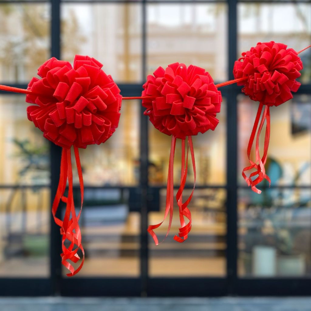 

(khusus kemerdekaan) DQueen Florist Pita Peresmian Pom Pom Acara Grand Opening Potong Pita Gedung Kantor Custom Warna Dan Ukuran