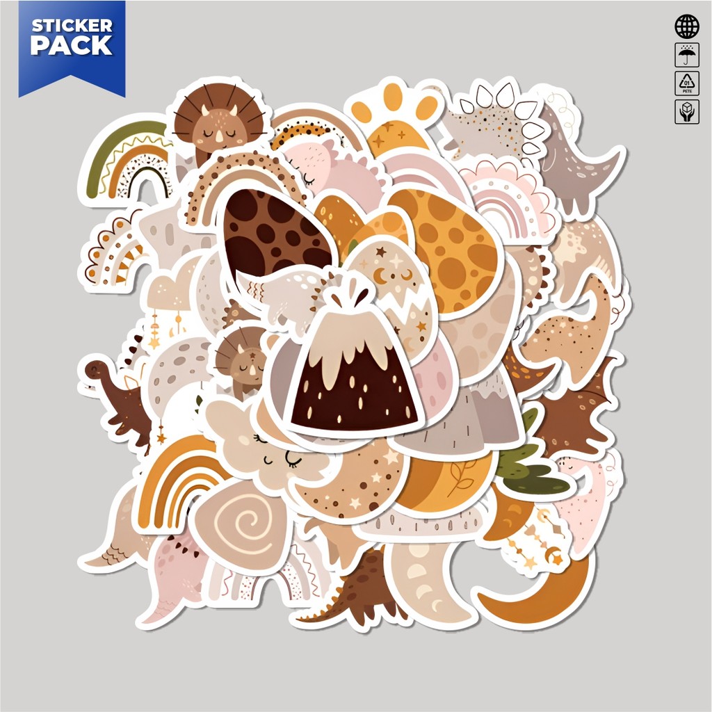 

[100PCS]Stiker Pack Stiker Small Bohemian Dinosaur Graffiti Aesthetic Vinyl Anti Air Dekorasi Sticker Laptop Buku Journal Koper Helm Casing HP Gitar Helm Skateboard