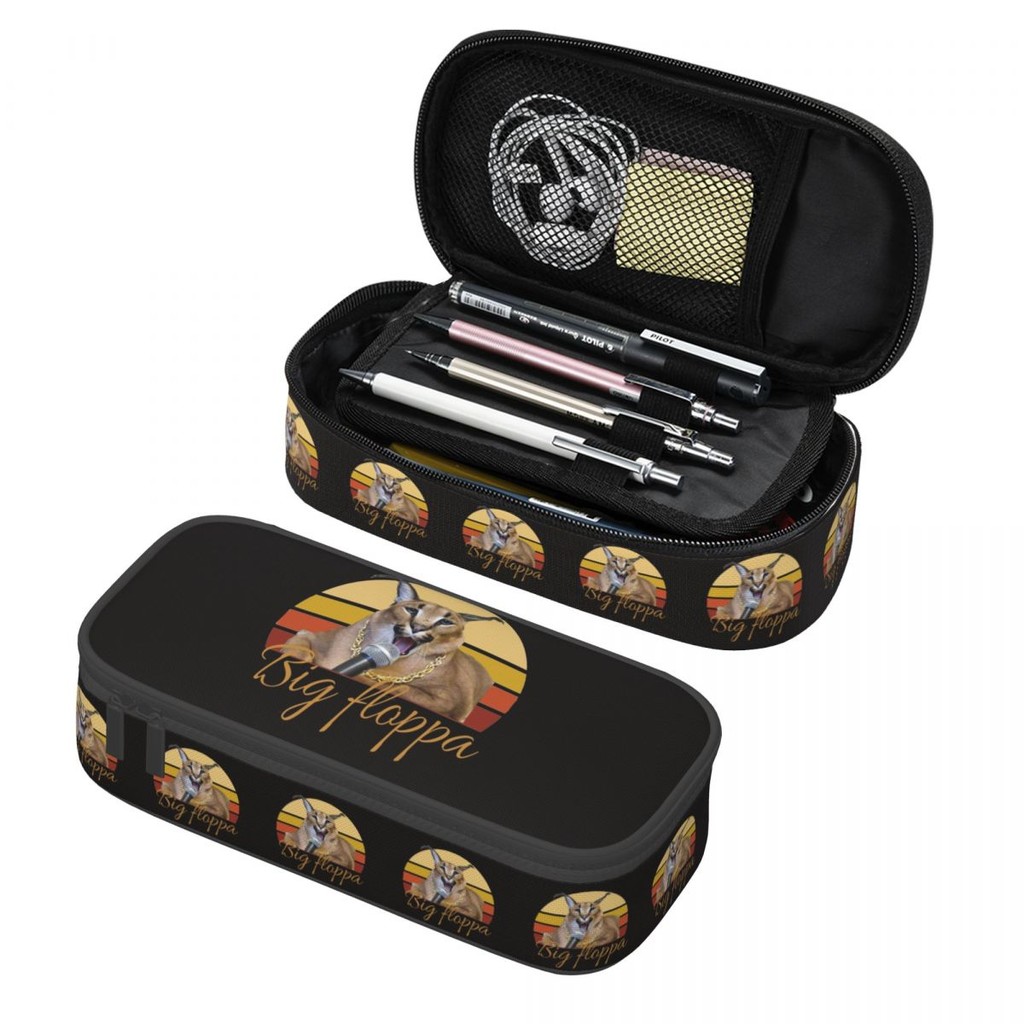 

Customized Big Floppa Cute Pencil Cases Girls Boys Large Capacity Caracal Cat Pencil Pouch Students Stationery