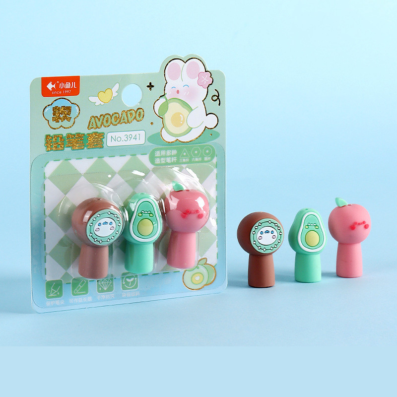 

3pcs/Set Cute Cartoon Mini Pencil Cap,Soft Rubber Pencil Cover,Elementary School Student Pen Cover Kindergarten Pencil Protector