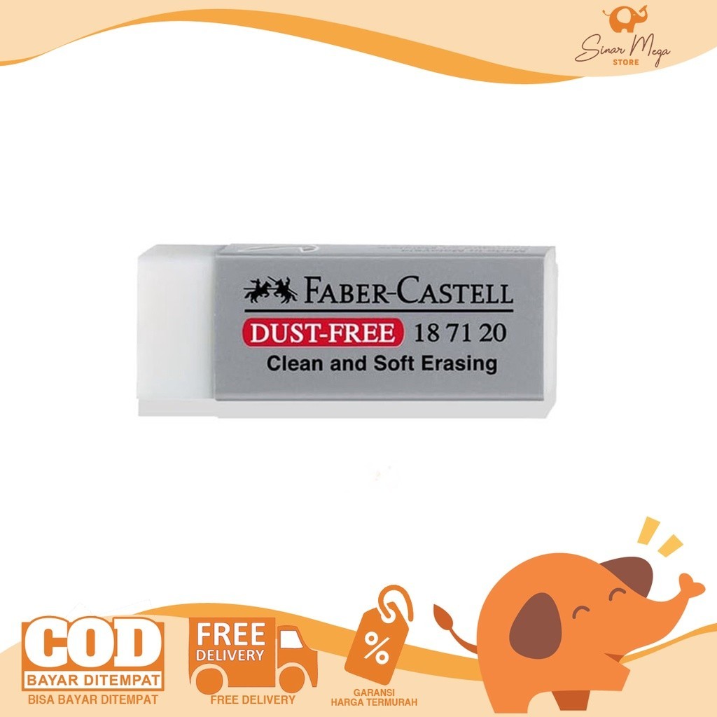 

Faber Castell Eraser Dust Free 18 79 96 / 18 71 20 / Penghapus Putih Sedang Murah