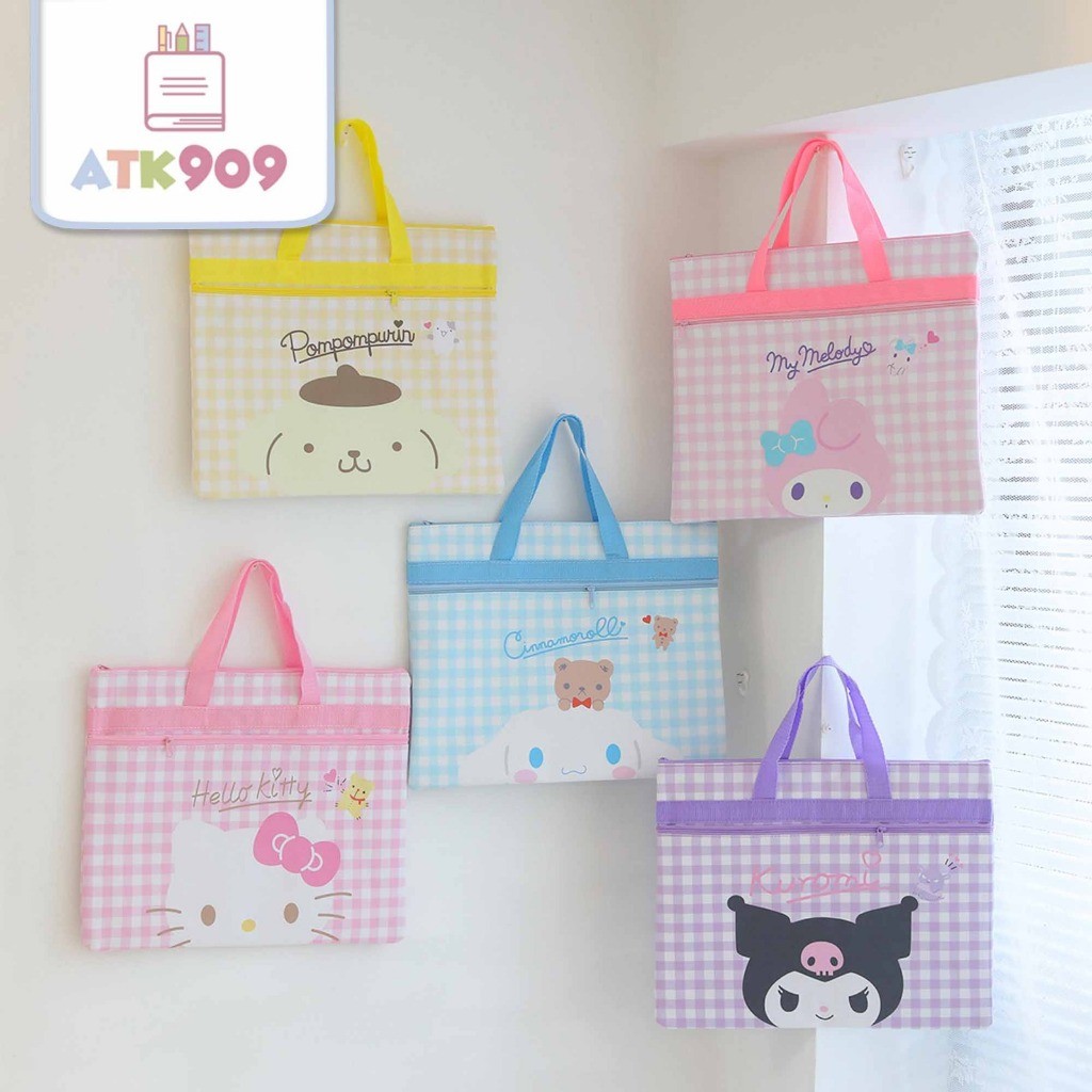 

ATK909 SANRIO MAP KAIN TAS FOLDER ANAK Phoebe Tas Map Kain tas buku les anak Tas Serbaguna new