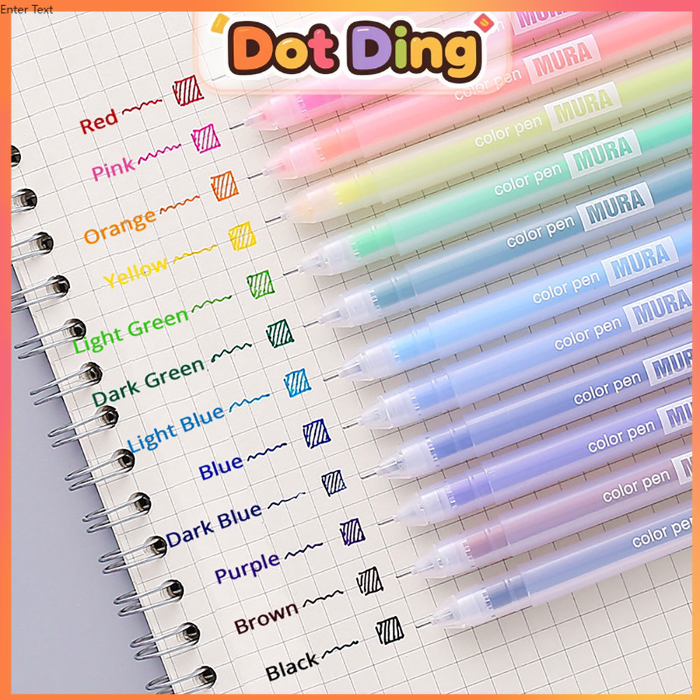 

[DOTDING] 12Pcs Pulpen Kreatif Korea Stil Minimalis Warna-Warni Lucu Untuk Buku Harian Perlengkapan Sekolah Kantor Trendi