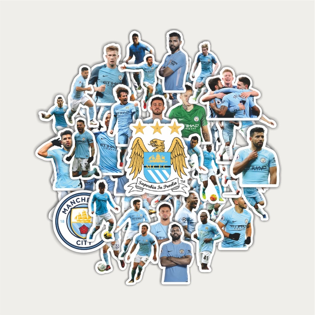 

Sticker Pack Stiker Football Series Manchester City | Sticker TUMBLR | Stiker LAPTOP KOPER HELM