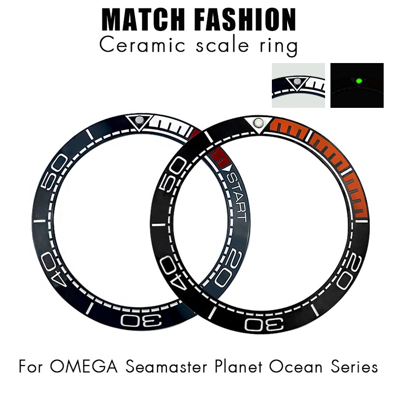 for Omega Seamaster Planet Ocean 600M 39.8mm 1/4 Orange Ceramic Bezel Watch Bezel Replacement Ring I