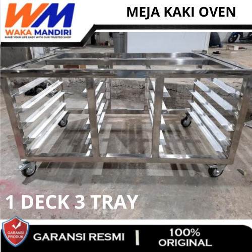 Kaki oven/Meja oven Deck Stainless Steel | Untuk Oven 1 deck 3 tray