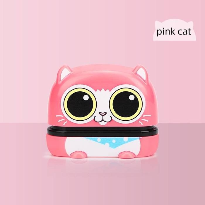 

PROMO AKSESORIES~[Terjangkau] Stempel nama lucu custom nama - PINK Kucing, Untuk Kertas