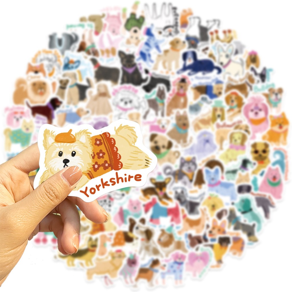 

100PCS Aesthetic Dog Stickers Scrapbook Stickers Packs Kawaii Funny Stickers for Kids TTZ10