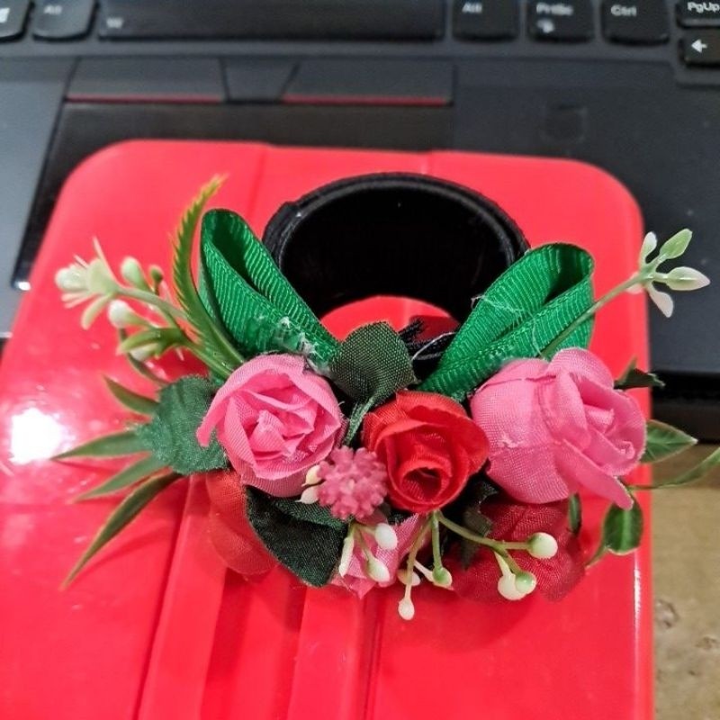 [ORI] Hiasan Rambut Kuntum Bunga Mawar / Aksesoris Rambut Bunga Mawar / Ikat Rambut Bunga Rose Mawar