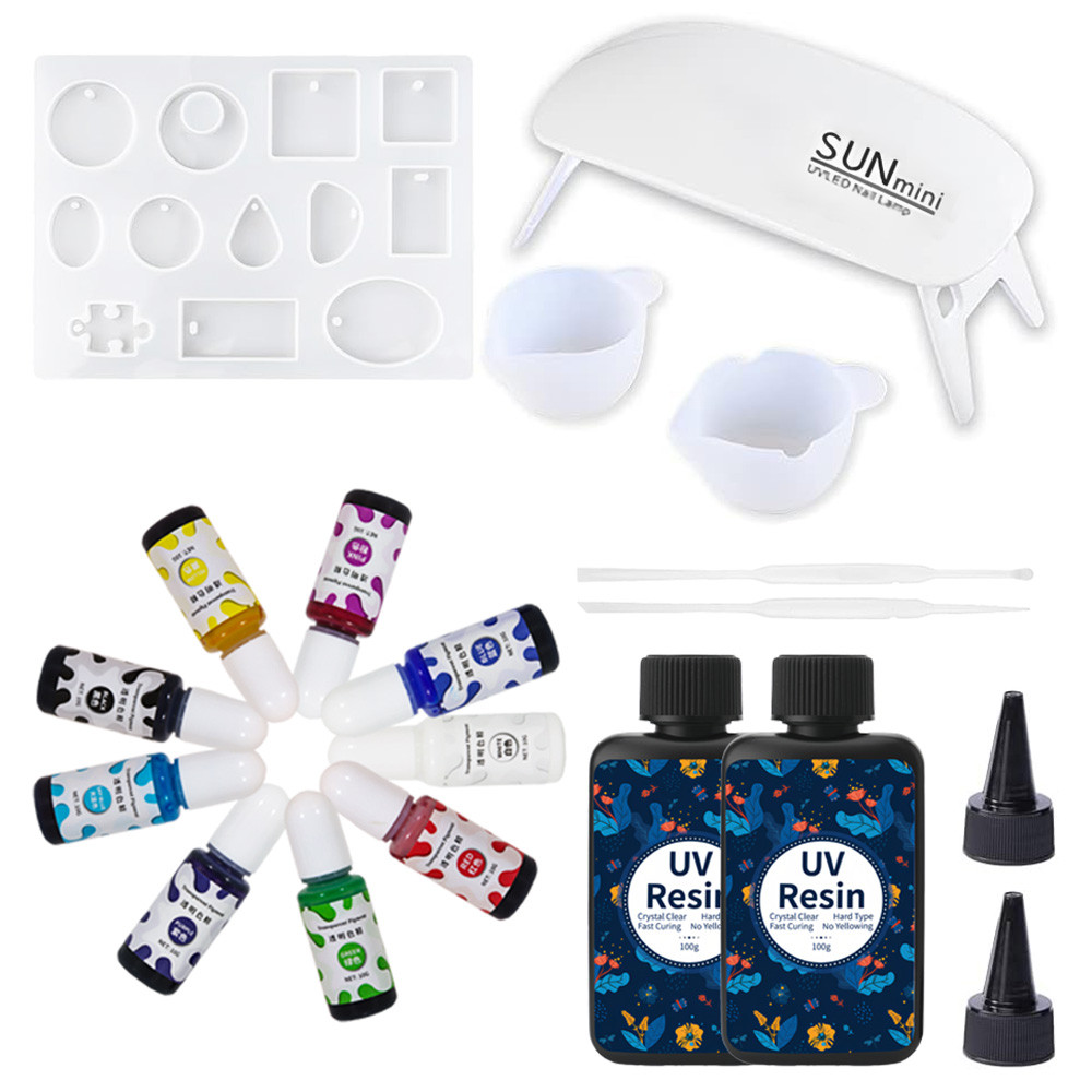 

UV Resin with UV Light - 200g Hard Type Crystal Clear Upgraded Ultraviolet Fast Curing UV Resin Kit for Craft Jewelry Making