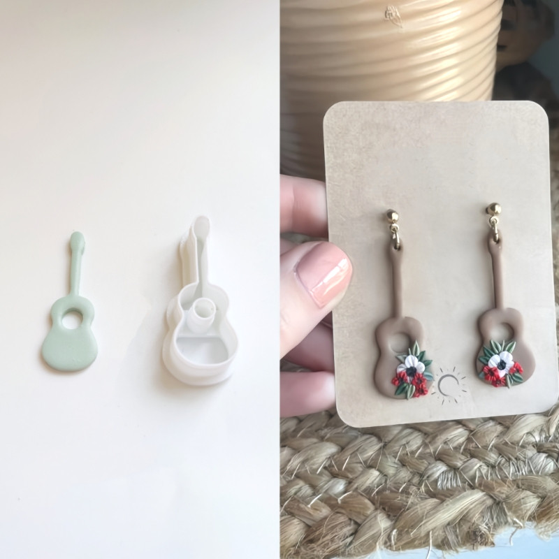 

Guitar Notes Polymer Clay Cutter Musical Polymer Clay Mold DIY Ceramic Earrings Jewelry Pendant Shape Cutting Pottery Tools