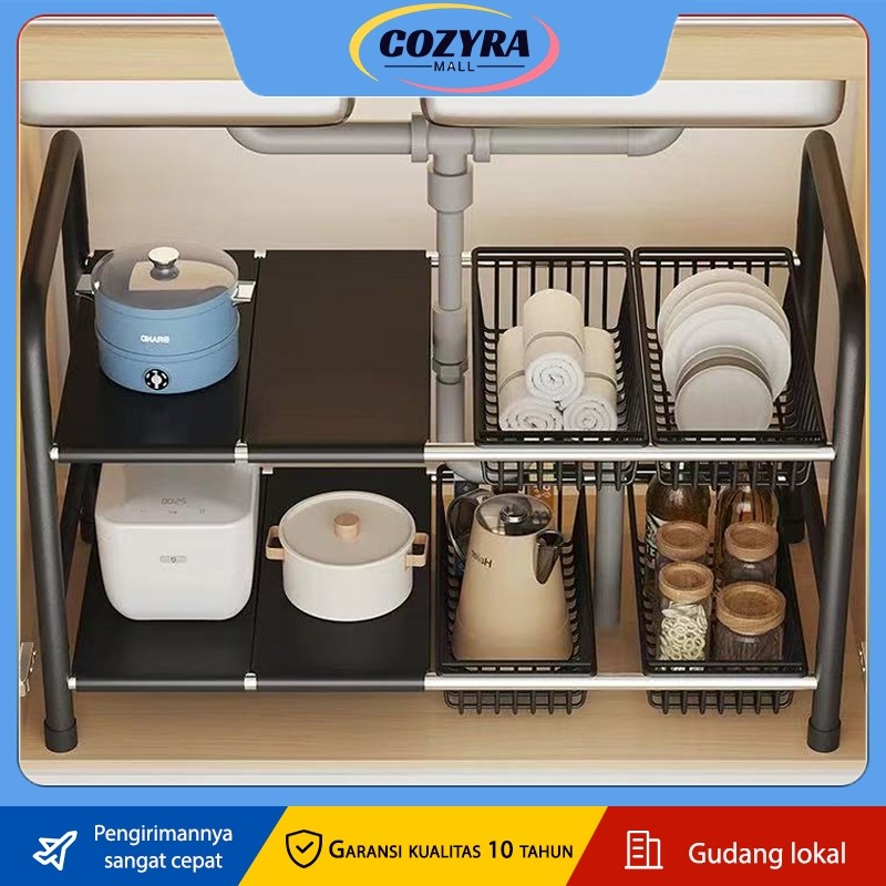 

RAK DAPUR STAINLESS ANTI KARAT EXPANDABLE - Multi-Susun & Hemat Ruang untuk Dapur/Kamar Mandi (Bahan Kuat & Mudah Dipasang)