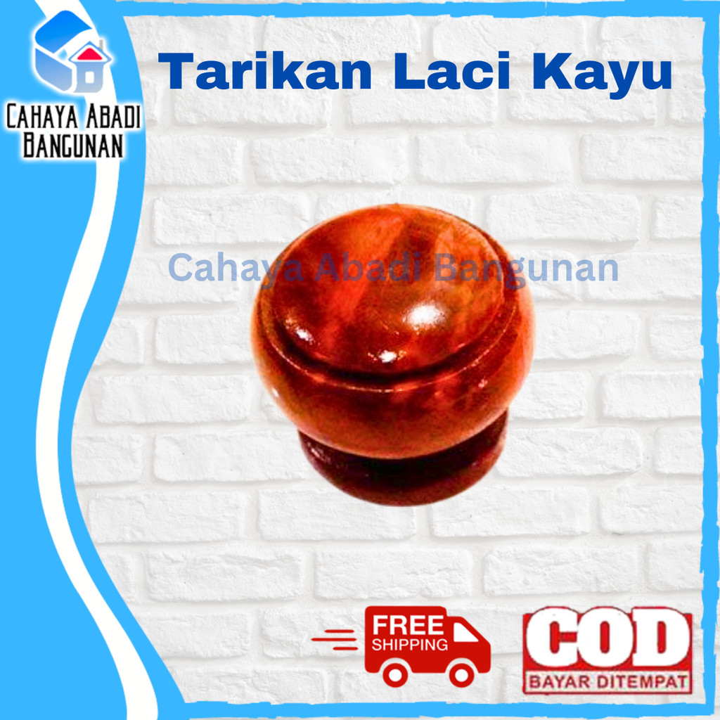 Tarikan Laci Kayu Bulat Minimalis Gagang Laci Bulat Kayu + Skrup